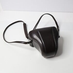 Vintage Nikon Camera Case Brown Leather with Strap Made in Japan